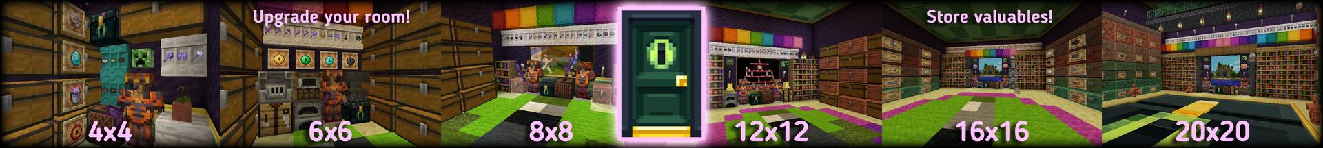 Panorama of the Minecraft Bedrock Marketplace product Ender Rooms created by Lunar Client.