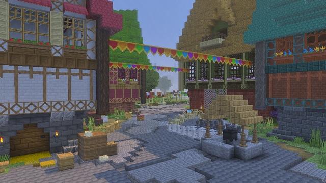 Screenshot of the Minecraft Bedrock Marketplace product Fantasy Blocks created by Lunar Client.