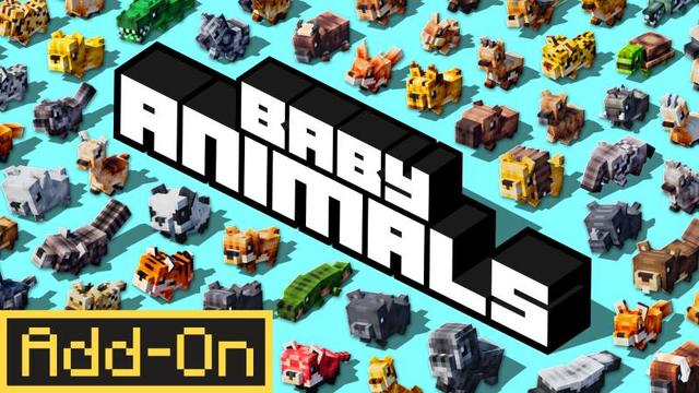 Thumbnail of the Minecraft Bedrock Marketplace product BABY ANIMALS Add-On created by Maca Designs.