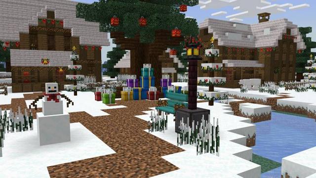 Screenshot of the Minecraft Bedrock Marketplace product Christmas Furniture created by Maca Designs.