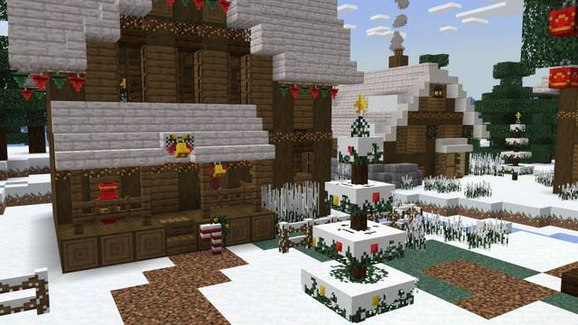 Screenshot of the Minecraft Bedrock Marketplace product Christmas Furniture created by Maca Designs.