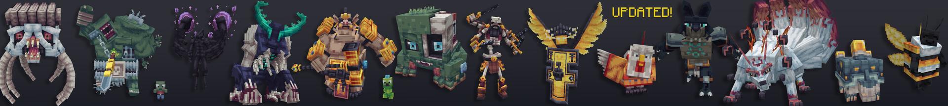 Panorama of the Minecraft Bedrock Marketplace product EVOLVING MOBS Add-On created by Maca Designs.