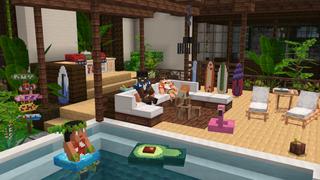 Screenshot of the Minecraft Bedrock Marketplace product Furniture Deluxe: Tropical created by Maca Designs.