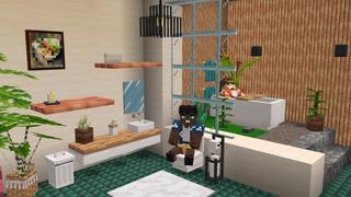 Screenshot of the Minecraft Bedrock Marketplace product Furniture Deluxe: Tropical created by Maca Designs.