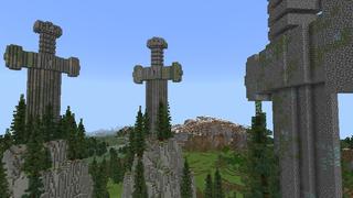 Screenshot of the Minecraft Bedrock Marketplace product Long Weapons created by Maca Designs.