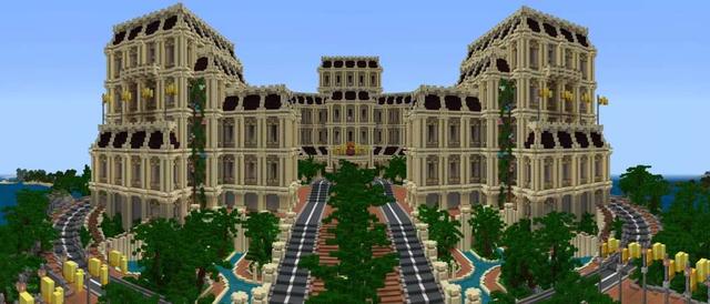 Panorama of the Minecraft Bedrock Marketplace product Lucky Block Palace created by Maca Designs.