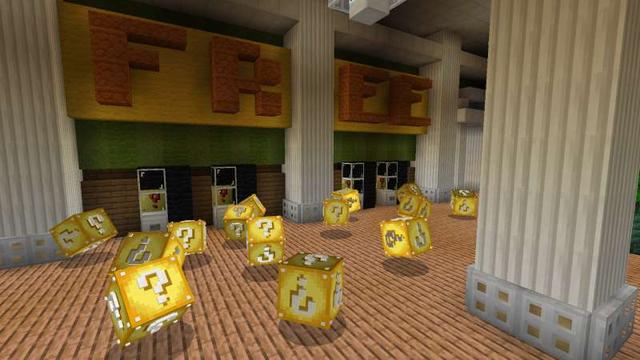 Screenshot of the Minecraft Bedrock Marketplace product Lucky Block Palace created by Maca Designs.