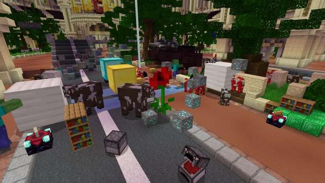 Screenshot of the Minecraft Bedrock Marketplace product Lucky Block Palace created by Maca Designs.