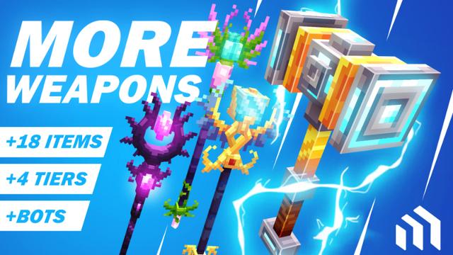 Thumbnail of the Minecraft Bedrock Marketplace product MORE WEAPONS created by Maca Designs.