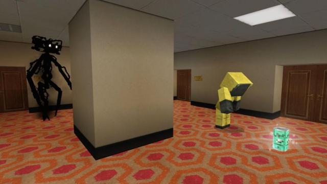 Screenshot of the Minecraft Bedrock Marketplace product Realistic Backrooms HD created by Maca Designs.