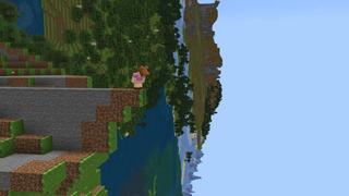 Screenshot of the Minecraft Bedrock Marketplace product SURVIVAL BUT IT IS SIDEWAYS created by Maca Designs.