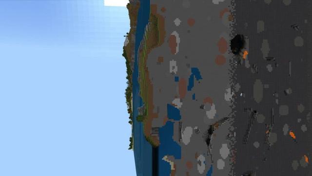 Screenshot of the Minecraft Bedrock Marketplace product SURVIVAL BUT IT IS SIDEWAYS created by Maca Designs.