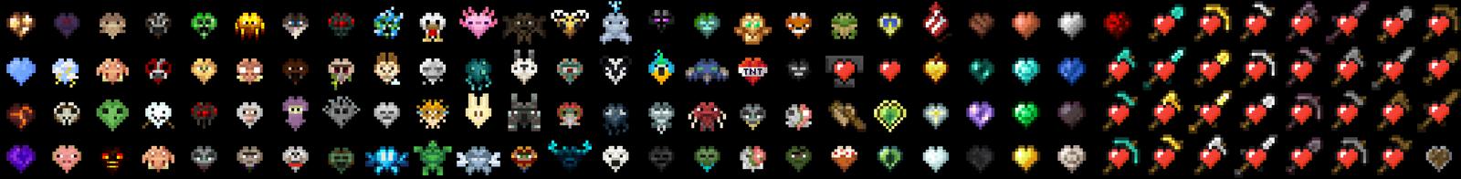 Panorama of the Minecraft Bedrock Marketplace product ULTIMATE CUSTOM HEARTS created by Maca Designs.