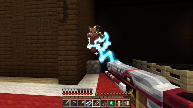Screenshot of the Minecraft Bedrock Marketplace product VANILLA BLASTERS Add-On created by Maca Designs.