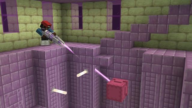 Screenshot of the Minecraft Bedrock Marketplace product VANILLA BLASTERS Add-On created by Maca Designs.