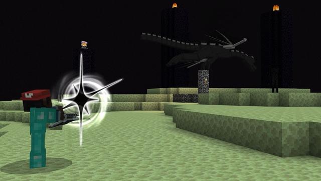 Screenshot of the Minecraft Bedrock Marketplace product VANILLA BLASTERS Add-On created by Maca Designs.