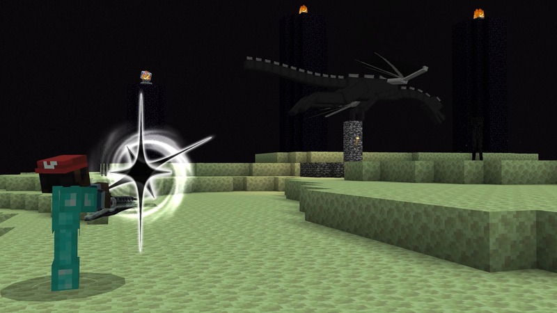 Screenshot of the Minecraft Bedrock Marketplace product VANILLA BLASTERS Add-On created by Maca Designs.