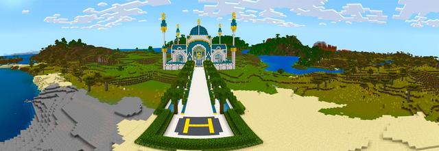 Panorama of the Minecraft Bedrock Marketplace product Billionaire Mega Mansion created by Magefall.