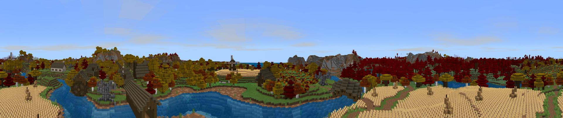 Panorama of the Minecraft Bedrock Marketplace product Creepy Hollow created by Magefall.