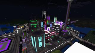 Screenshot of the Minecraft Bedrock Marketplace product Cyberpunk City created by Magefall.