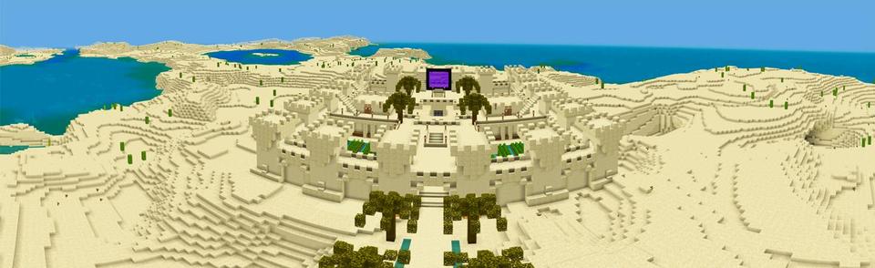 Panorama of the Minecraft Bedrock Marketplace product Mega Desert Base created by Magefall.