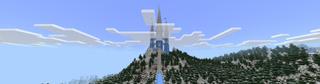 Panorama of the Minecraft Bedrock Marketplace product Mega Ice Castle Base created by Magefall.