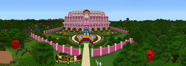 Panorama of the Minecraft Bedrock Marketplace product Princess Mega Mansion created by Magefall.