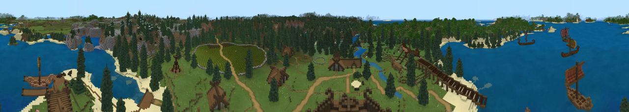 Panorama of the Minecraft Bedrock Marketplace product Ragnar's Rest created by Magefall.