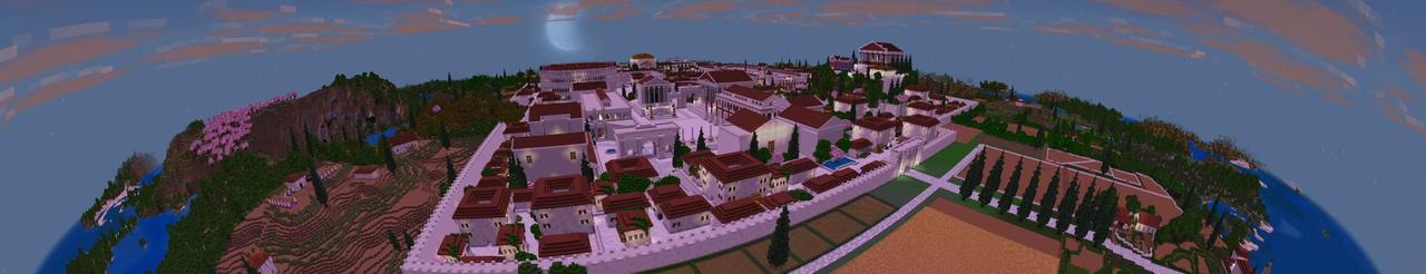 Panorama of the Minecraft Bedrock Marketplace product Rome created by Magefall.