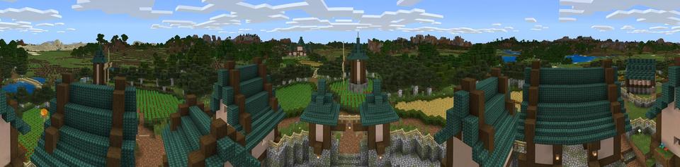 Panorama of the Minecraft Bedrock Marketplace product Survival Spawn: Birchwood created by Magefall.
