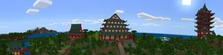 Panorama of the Minecraft Bedrock Marketplace product Survival Spawn: Panda Paradise created by Magefall.