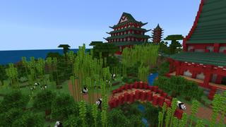 Screenshot of the Minecraft Bedrock Marketplace product Survival Spawn: Panda Paradise created by Magefall.