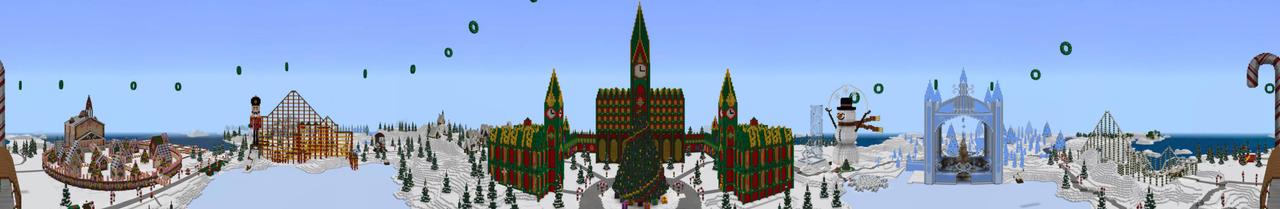 Panorama of the Minecraft Bedrock Marketplace product Winter Town created by Magefall.