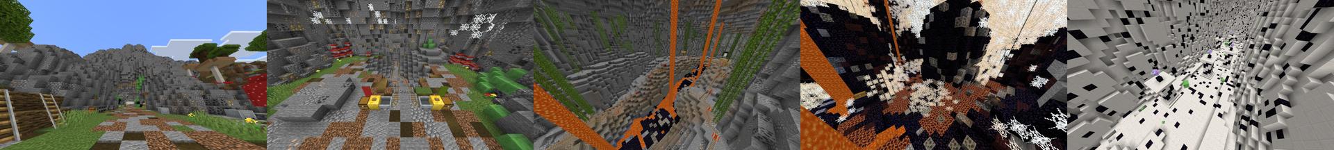 Panorama of the Minecraft Bedrock Marketplace product Maizencraft - Slime Caverns created by Maizen.