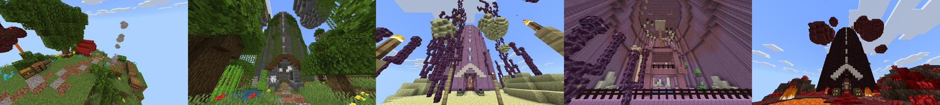 Panorama of the Minecraft Bedrock Marketplace product Maizencraft - Treasure Towers created by Maizen.
