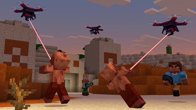 Screenshot of the Minecraft Bedrock Marketplace product Drones Add-On created by Maker Camp srls.