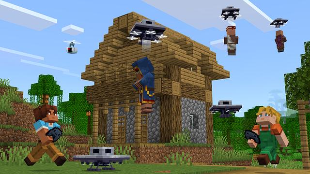 Screenshot of the Minecraft Bedrock Marketplace product Drones Add-On created by Maker Camp srls.