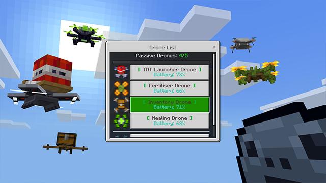 Screenshot of the Minecraft Bedrock Marketplace product Drones Add-On created by Maker Camp srls.