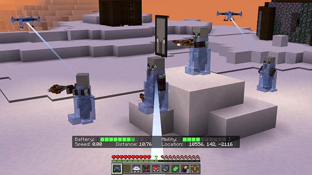 Screenshot of the Minecraft Bedrock Marketplace product Drones Add-On created by Maker Camp srls.