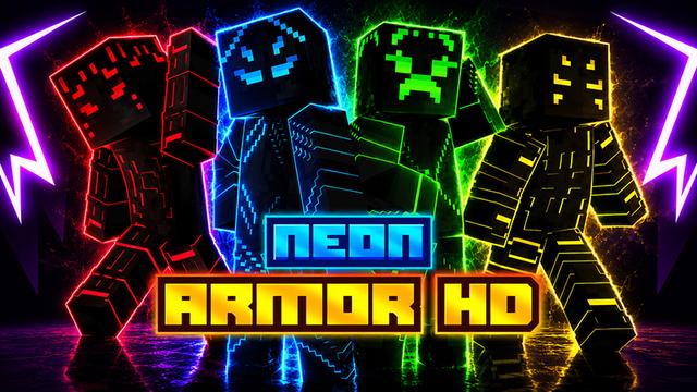 Thumbnail of the Minecraft Bedrock Marketplace product NEON ARMOR HD created by ManaLabs Inc.