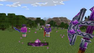 Screenshot of the Minecraft Bedrock Marketplace product Overpowered Weapons Add-On created by ManaLabs Inc.