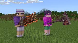 Screenshot of the Minecraft Bedrock Marketplace product Overpowered Weapons Add-On created by ManaLabs Inc.