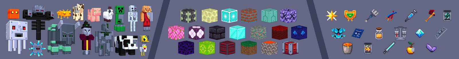 Panorama of the Minecraft Bedrock Marketplace product AI Texturepack created by Master Duckies.