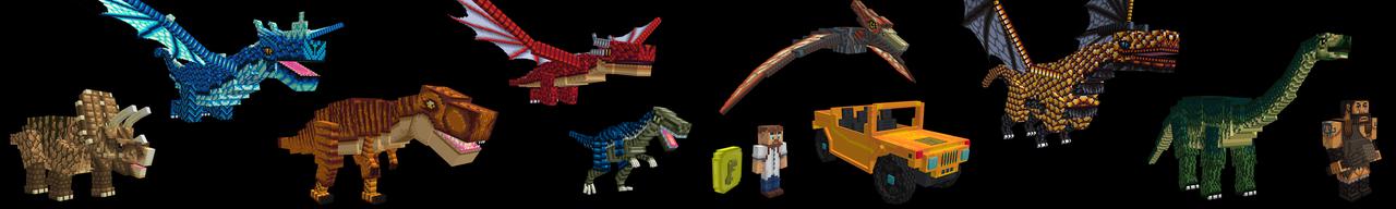 Panorama of the Minecraft Bedrock Marketplace product Dragons And Dinos created by Mazario Studios.
