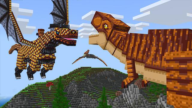 Screenshot of the Minecraft Bedrock Marketplace product Dragons And Dinos created by Mazario Studios.