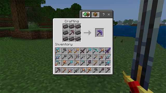 Screenshot of the Minecraft Bedrock Marketplace product Weapons Evolve Add-On created by Mazario Studios.