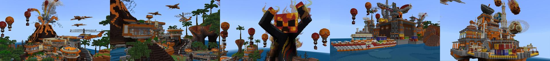 Panorama of the Minecraft Bedrock Marketplace product Cache-cache du feu created by FireGames.