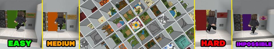 Panorama of the Minecraft Bedrock Marketplace product 100 ZONES PARKOUR created by MelonBP.