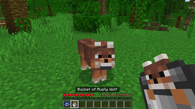 Screenshot of the Minecraft Bedrock Marketplace product Buckets+ Add-On created by MelonBP.