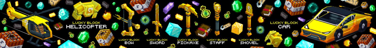 Panorama of the Minecraft Bedrock Marketplace product Lucky Block Bunker created by MelonBP.